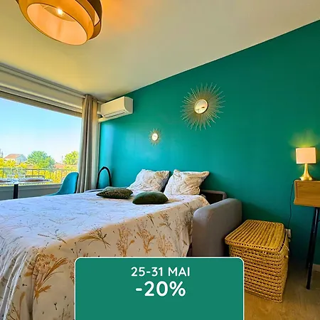 Le Pic'vert - Escapade Solo Ou Duo - Hopital A 400m - Parking Gratuit - Gare & Centre Historique 15min A Pied - Clim - Balcon Au Calme Appartement Bergerac
